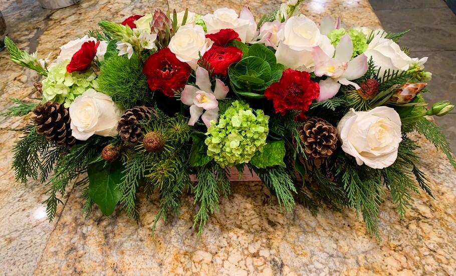 Christmas holiday table centerpiece